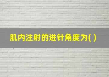 肌内注射的进针角度为( )